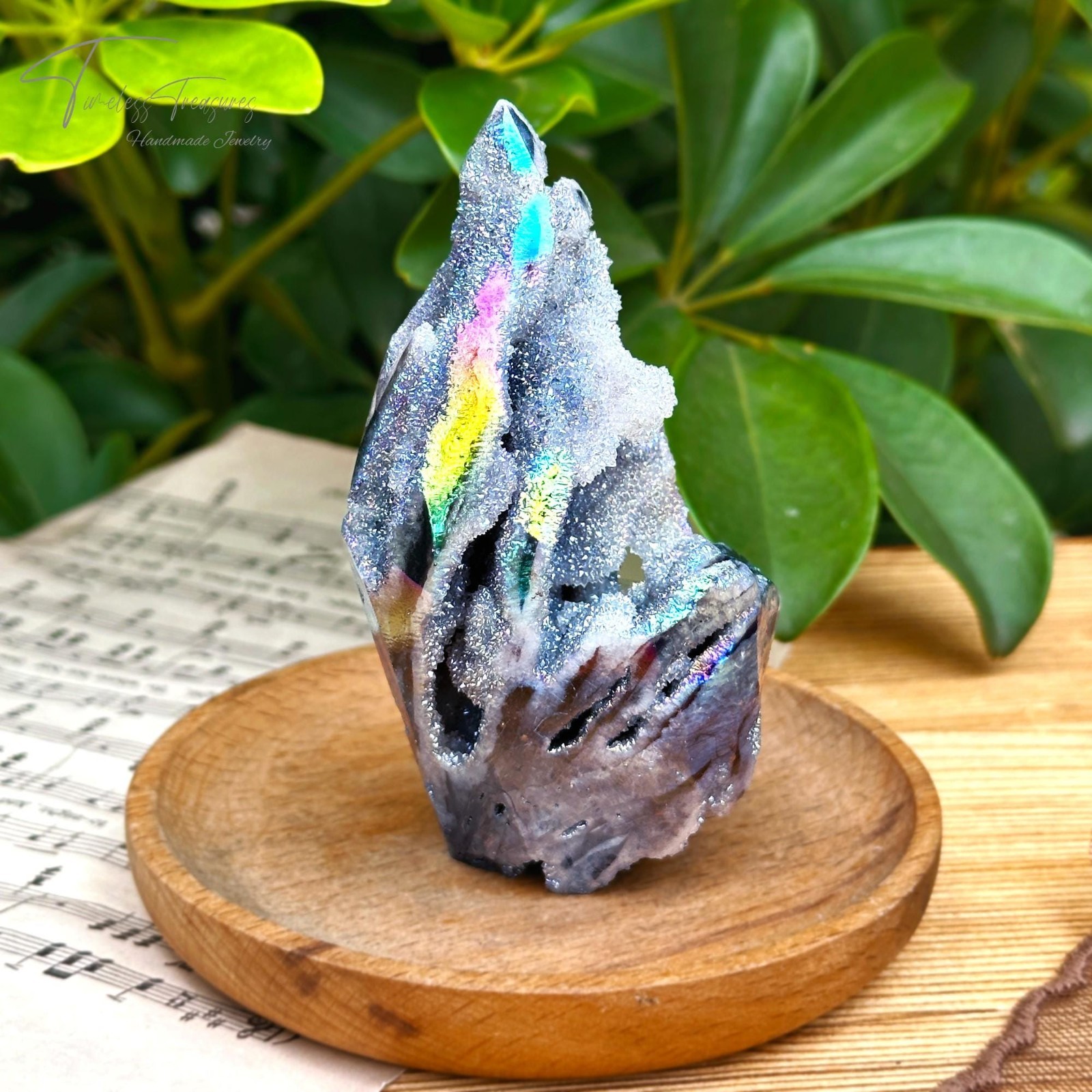 Aura Angel Sphalerite Crystal Cluster 200-250g Geode Decor Free Ship US