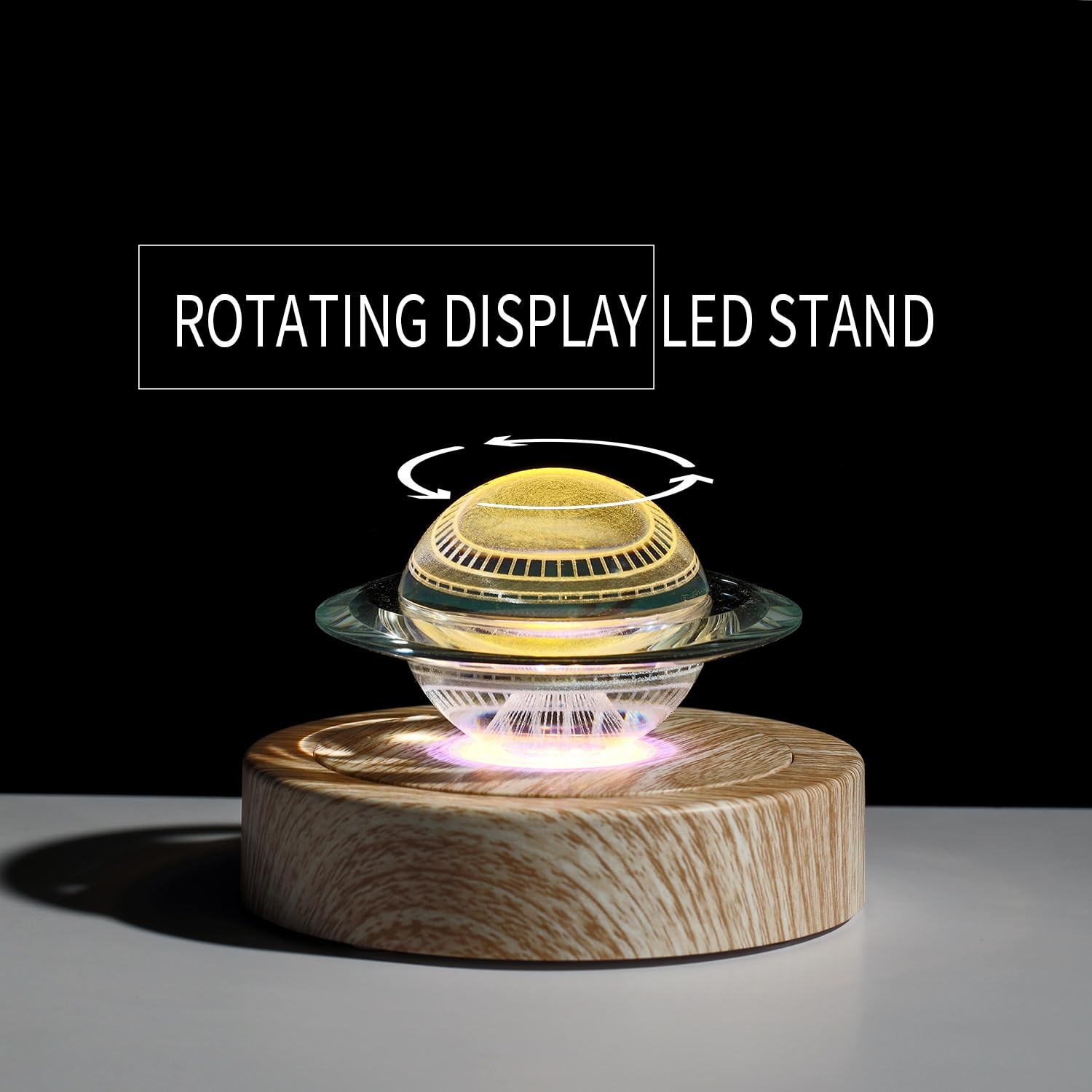 Rotating Base – Positive and Negative Rotation Display with 7 Lights Wood Gra…