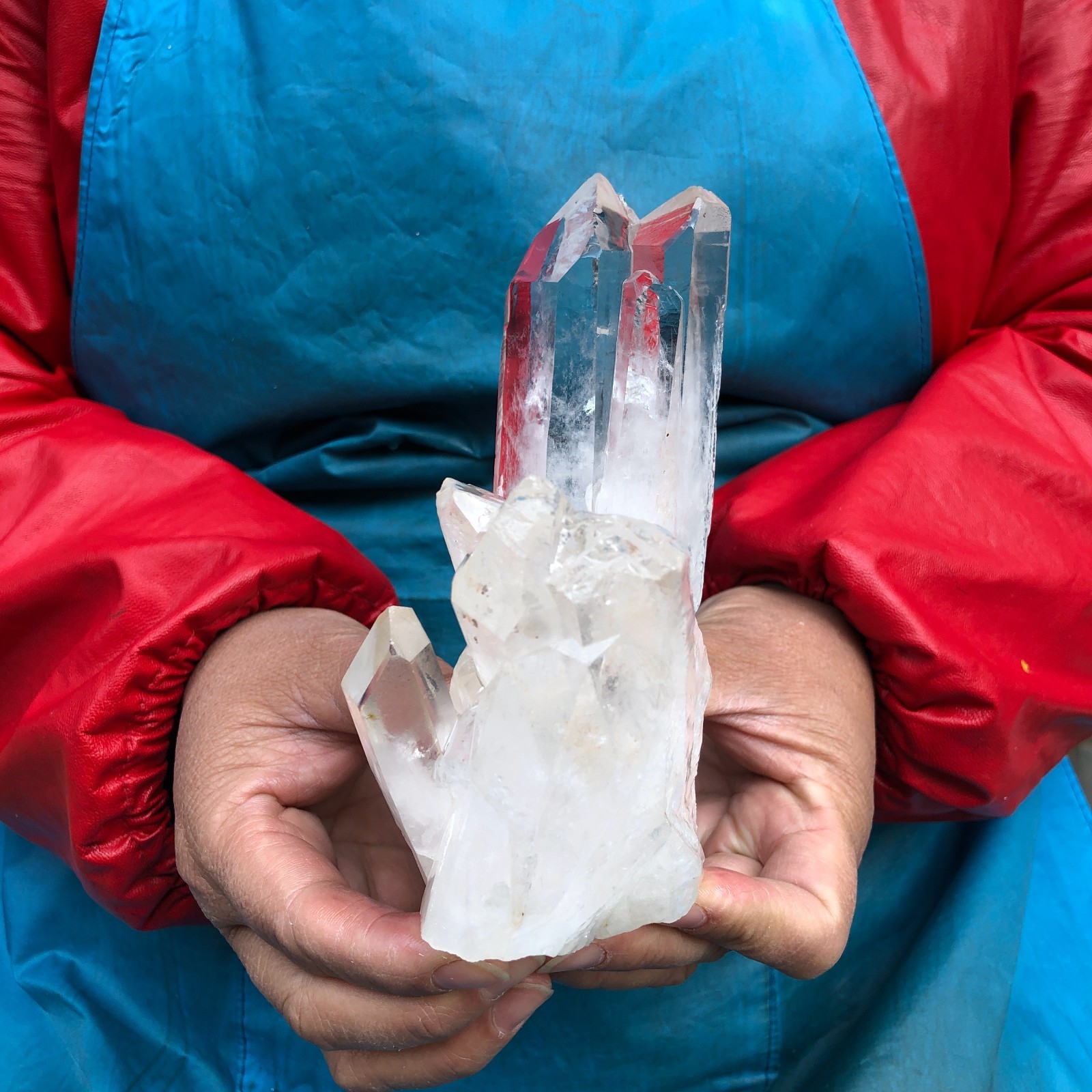 2 pieces 4.99LB Natural Transparent White Quartz Crystal Cluster Specimen 3519