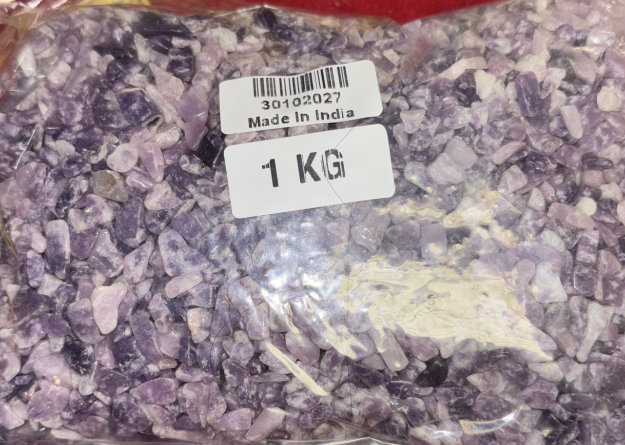 Tumbled Lepidolite Crystal Chips Bulk Undrilled Beads 1 Pound