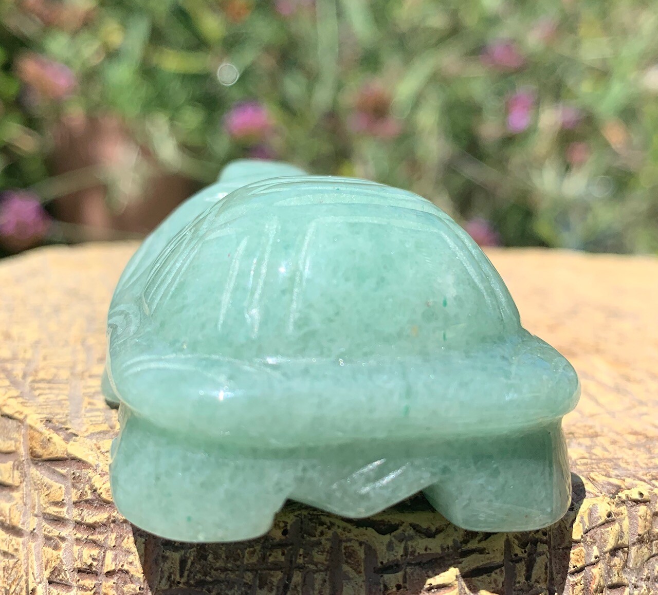 Gemstone Carved Turtle Figurine Crystal Animal Carving Stone Tortoise Figure 3″