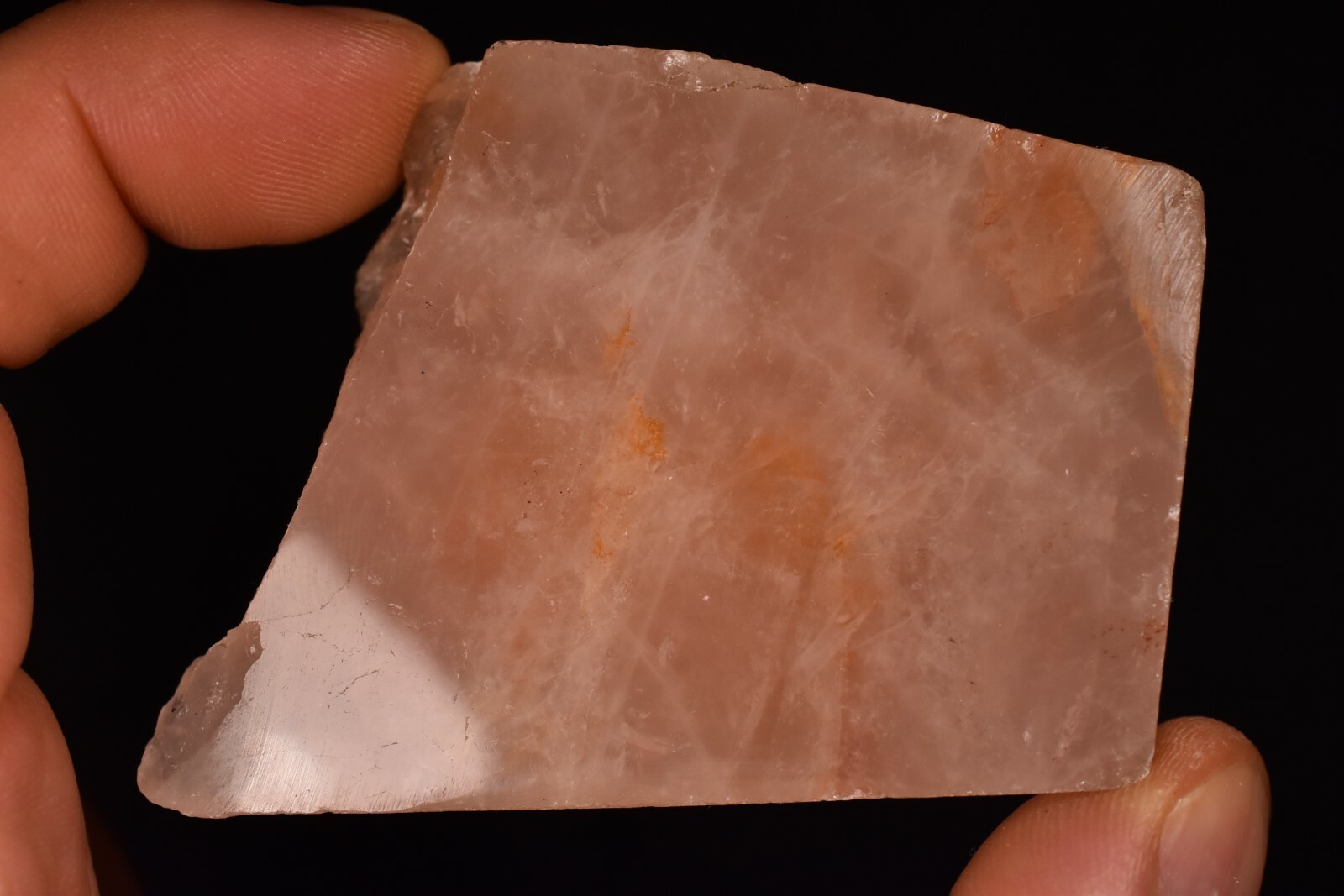 *ROSE QUARTZ* Slab 6.8cm 88g Seer Stone Palm Rough Polished Healing Crystal Love