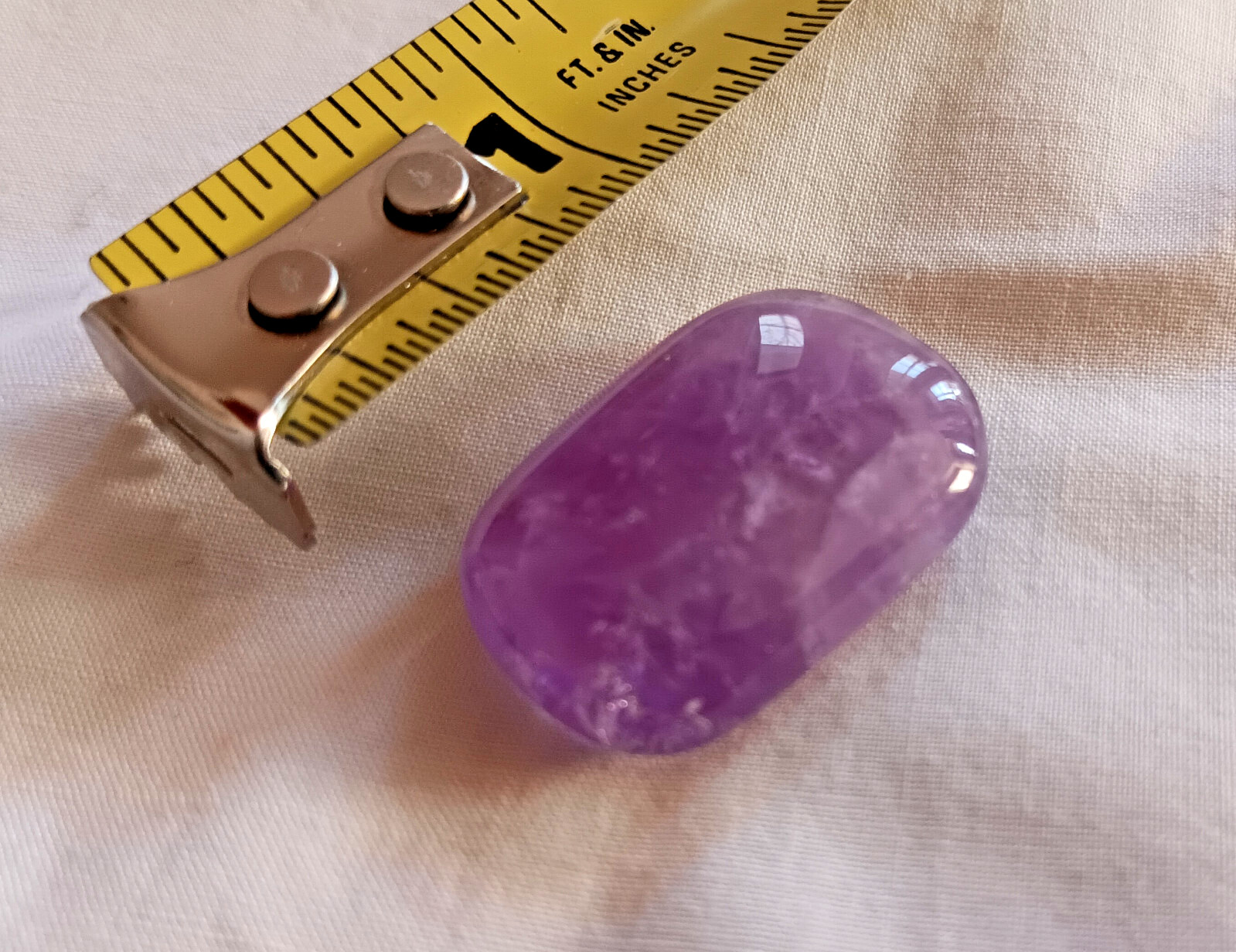 PURPLE AMYTHYST SMALL TUMBLED STONE SPECIMEN JEWEL QUALITY 1″ X .75 X .25″ XLNT