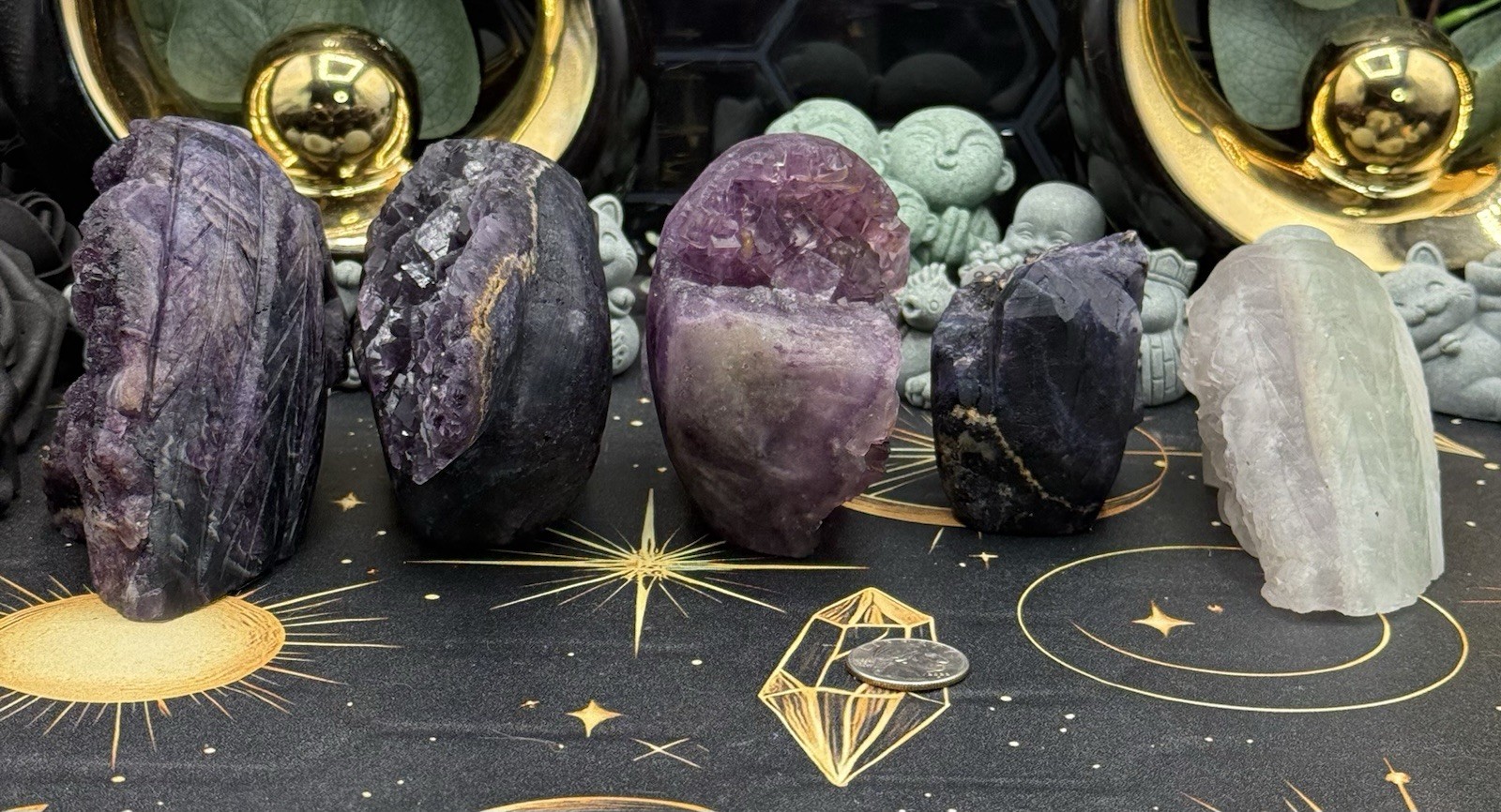 Natural Fluorite Skulls Raw Specimen Feather cube blue purple green free ship