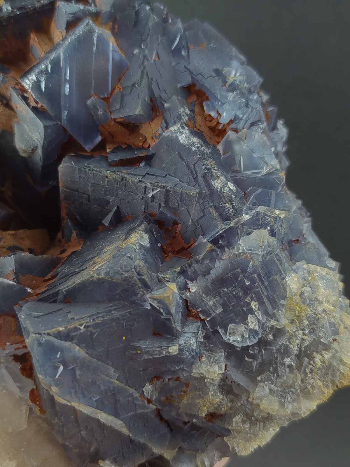3.53lbs Natural Cubic Dark Blue Phantom Fluorite Crystal Mineral Specimen