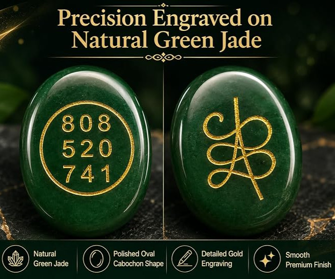 Engraved Symbol Natural Green Jade Zibu Crystal Coin for money attract FS
