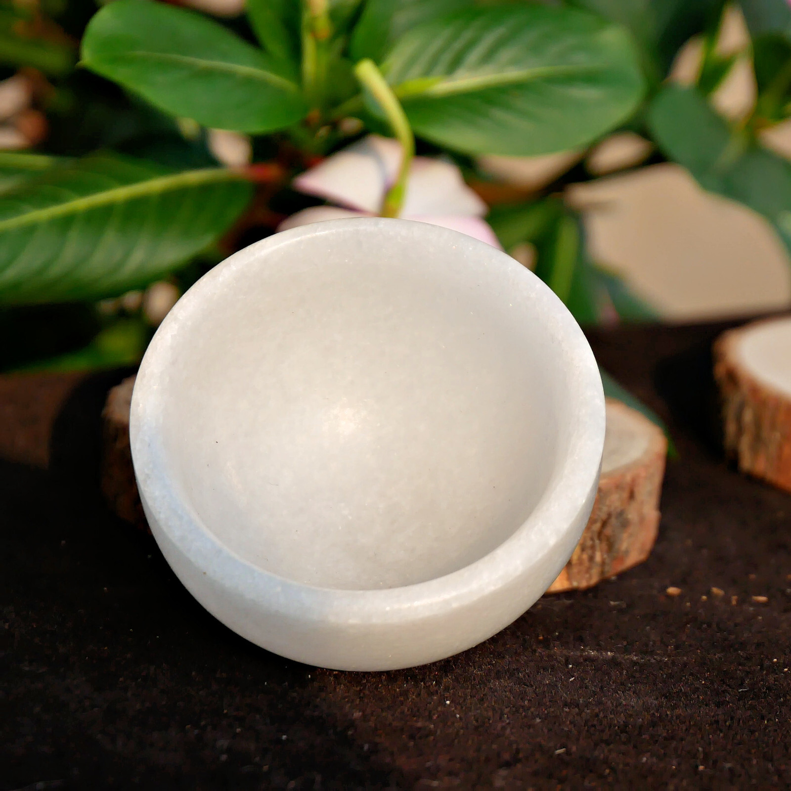 1pc Natural White Jade Quartz Carved Bowl Skull Reiki Crystal Healing Gift Gems
