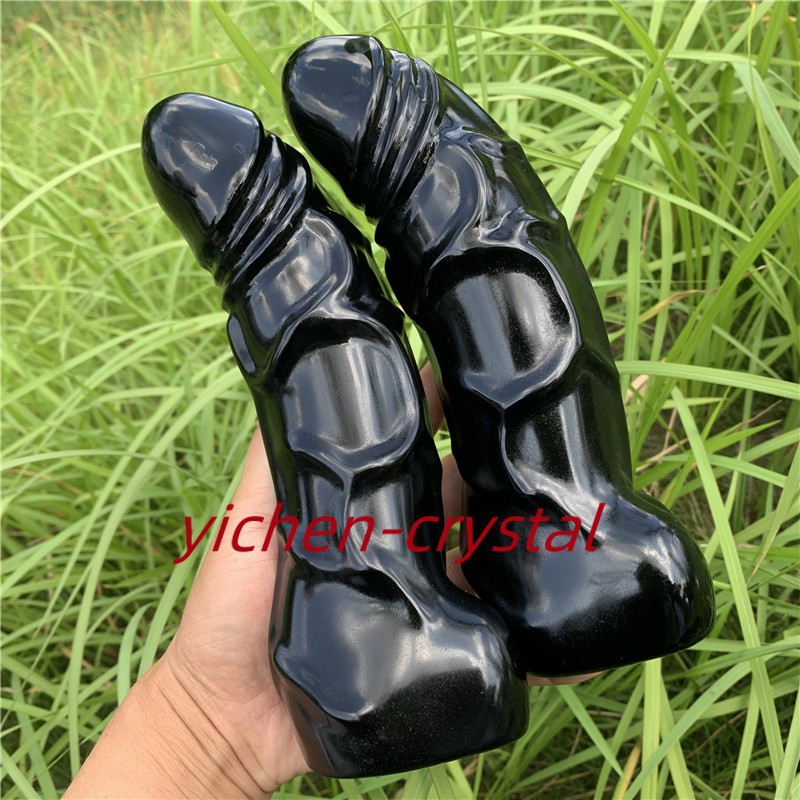 8″+ Large Natural Obsidian Quartz penis skull hand carved crystal reiki gift 1pc