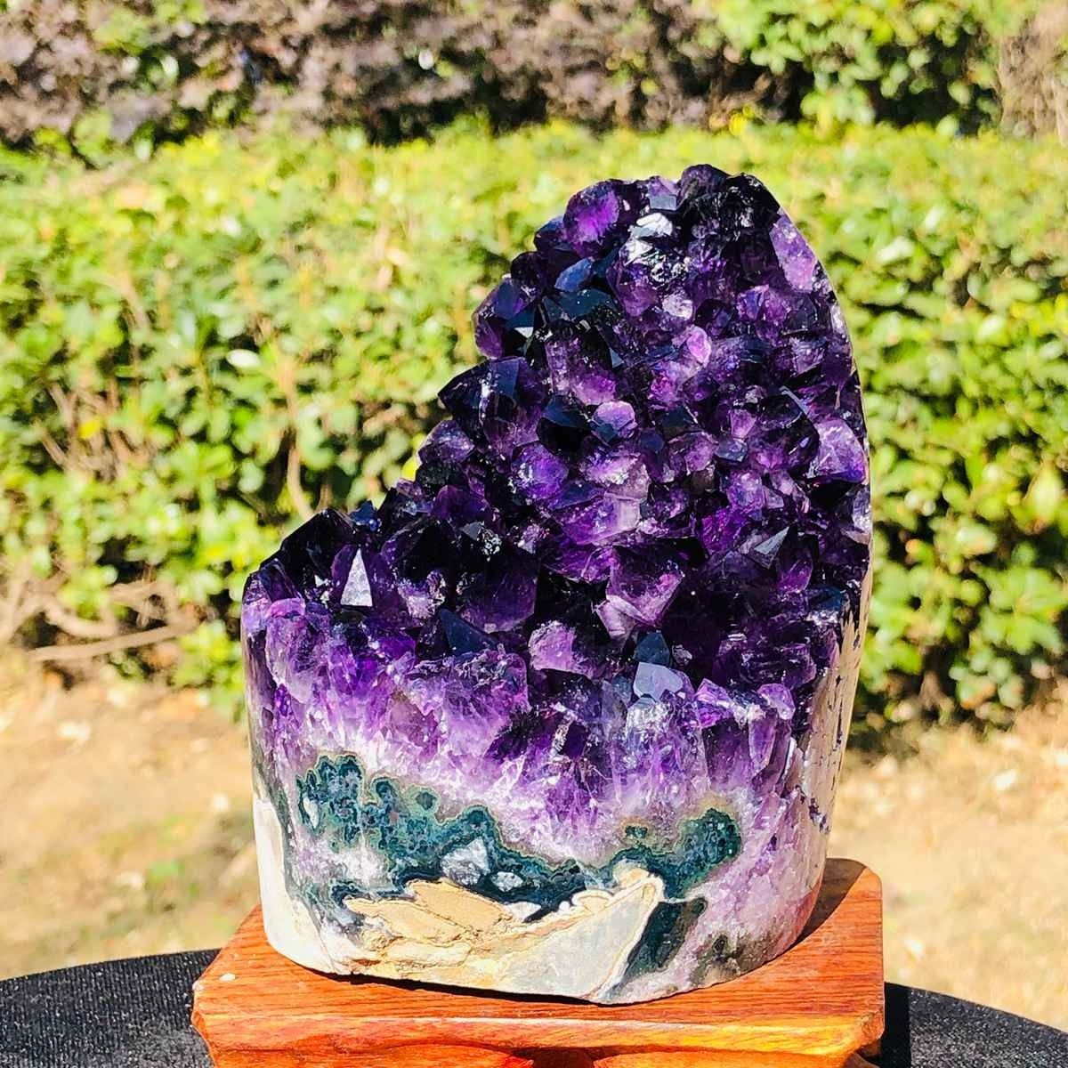 3.3LB Natural Amethyst geode quartz cluster crystal specimen Healing 3140