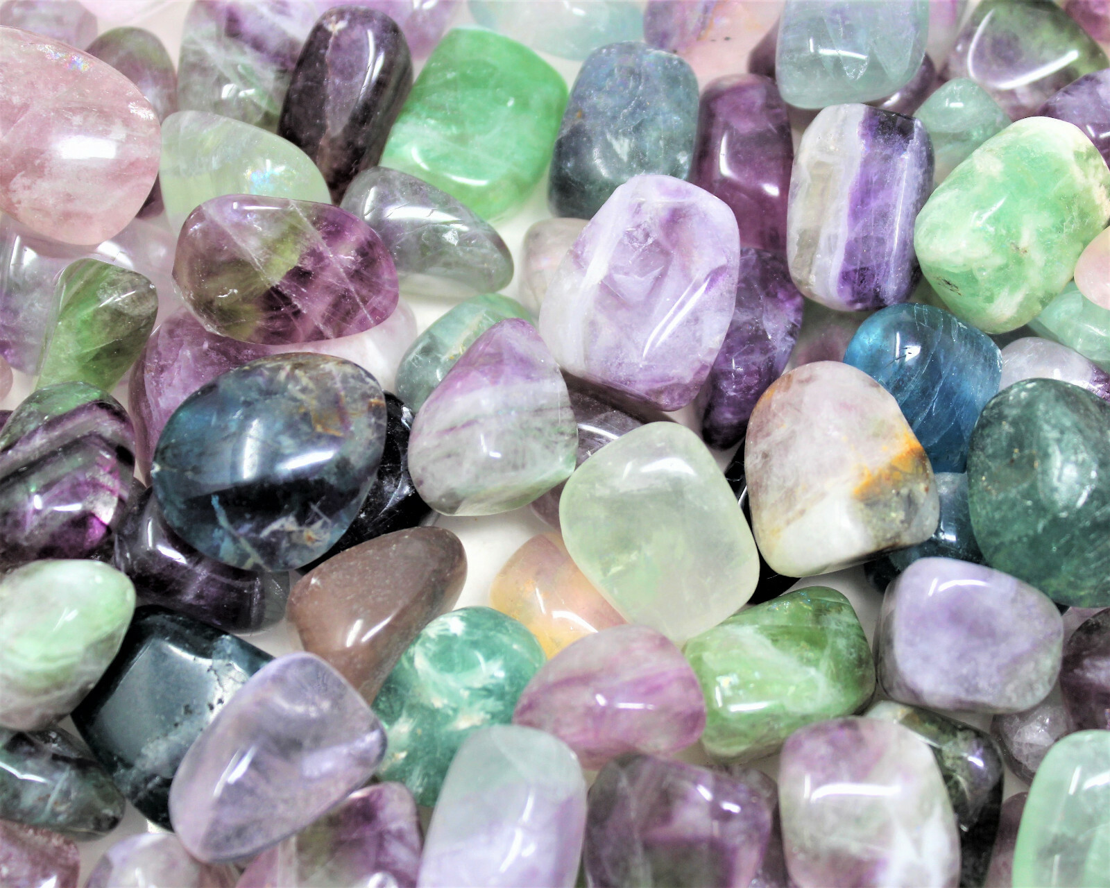 1/4 lb Bulk Lot Medium Fluorite Tumbled Stone Crystal Healing Gemstone 4 oz