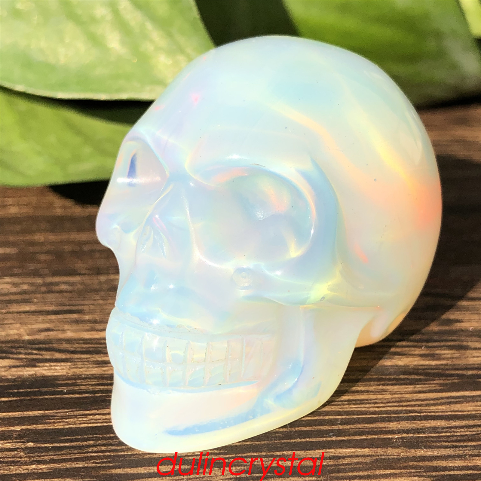 2” Opalite skull quartz crystal skull hand carved decoration reiki healing