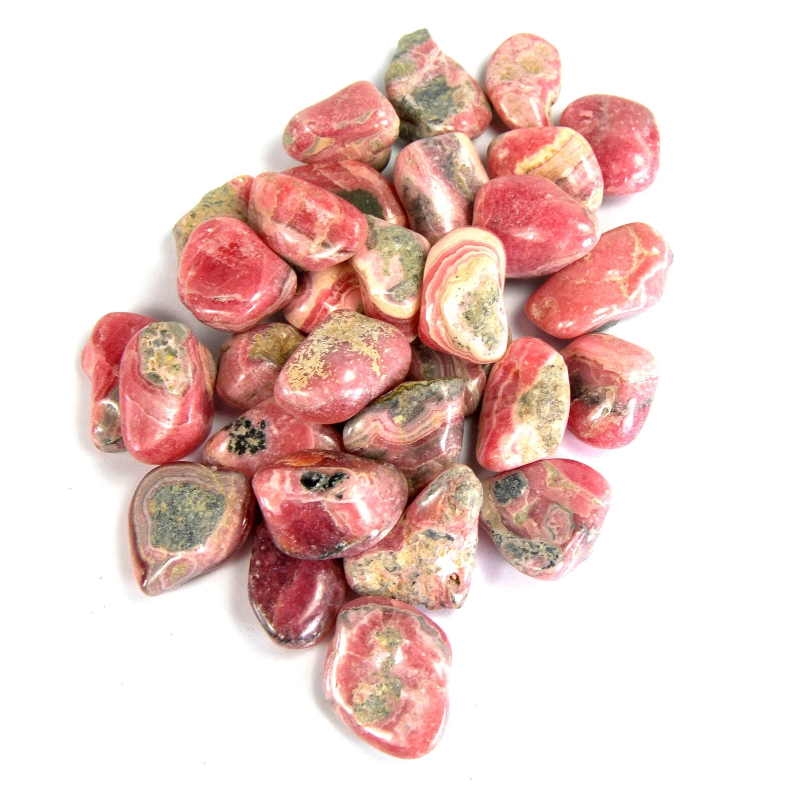 Genuine Rhodochrosite Crystal Tumbled Stones, Argentina