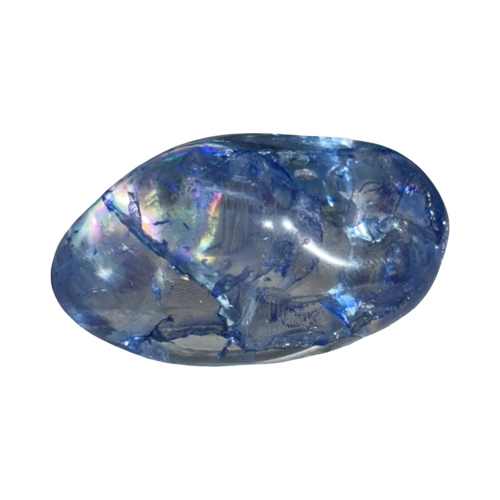Blue Crackle Quartz – Tumbled Stone – A