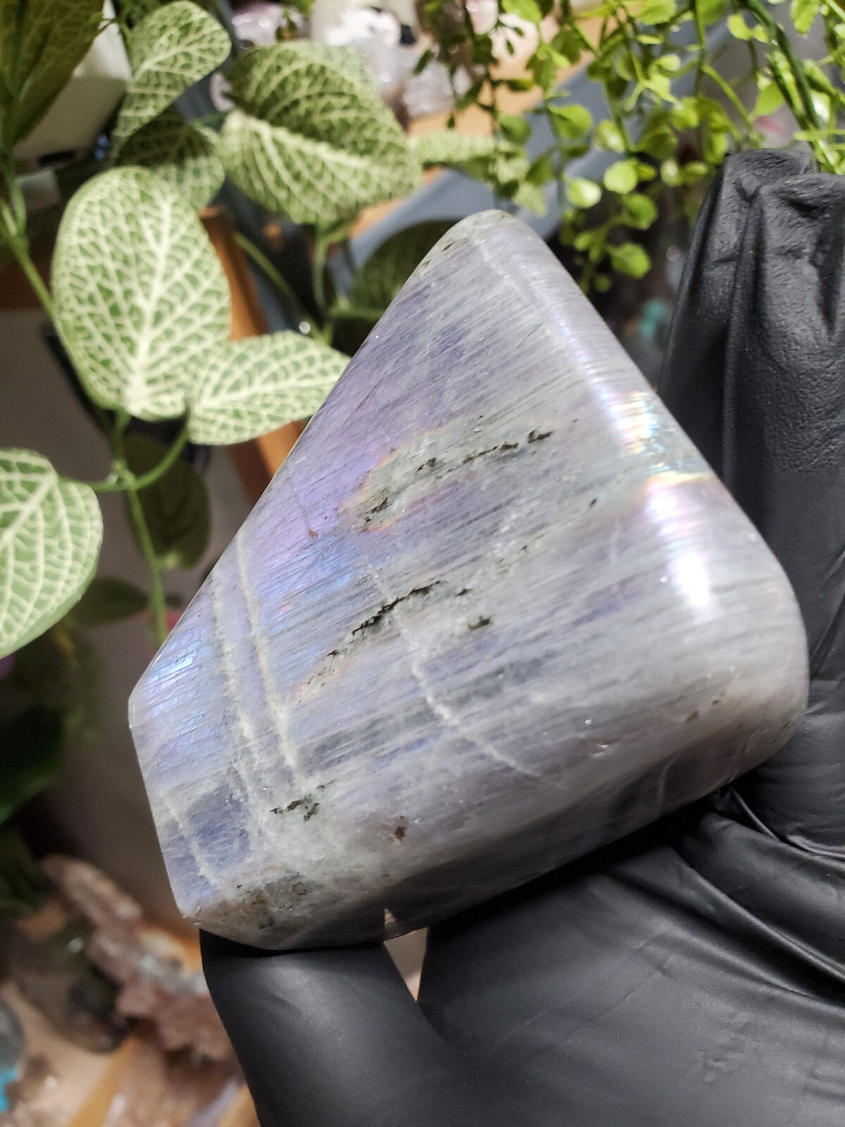 354g Natural Labradorite Quartz Crystal Freeform Mineral Specimen Healing