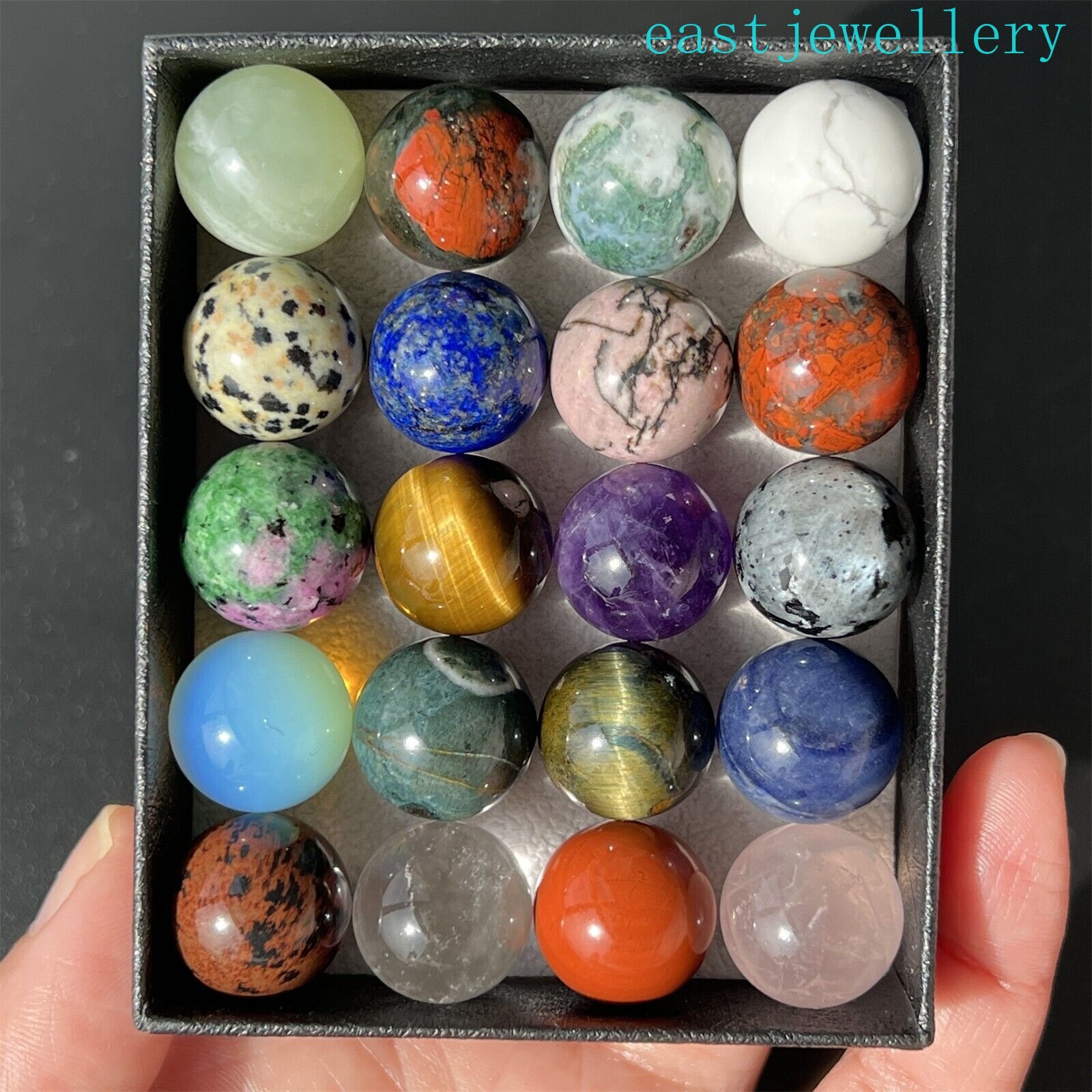 20x Wholesale Natural Mixed sphere quartz crystal ball reiki healing 15mm+ box