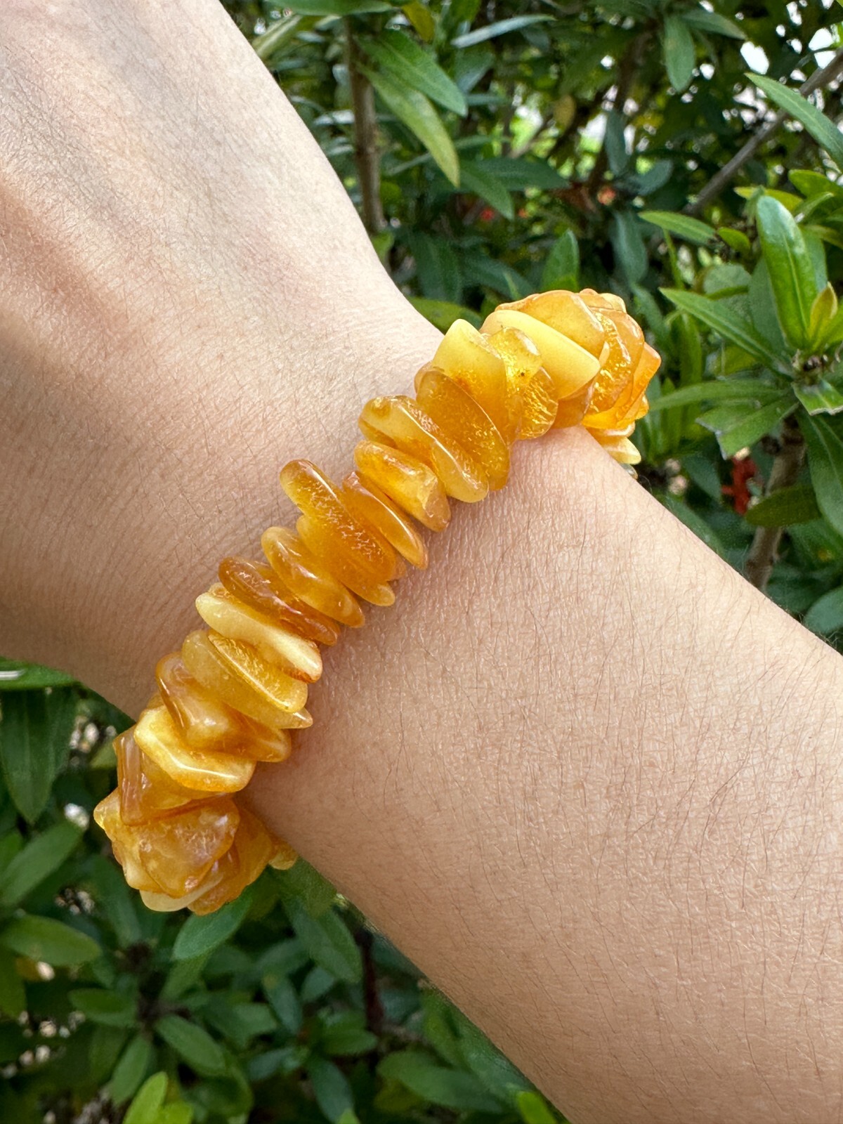 Grade A++ Amber Crystal Chips Bracelet 8-12mm, Genuine Crystal Amber Bracelets