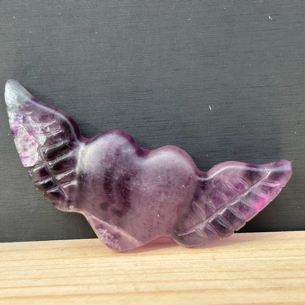 Natural Fluorite Quartz Love Wings Skull Carved Crystal Skull Reiki Healing