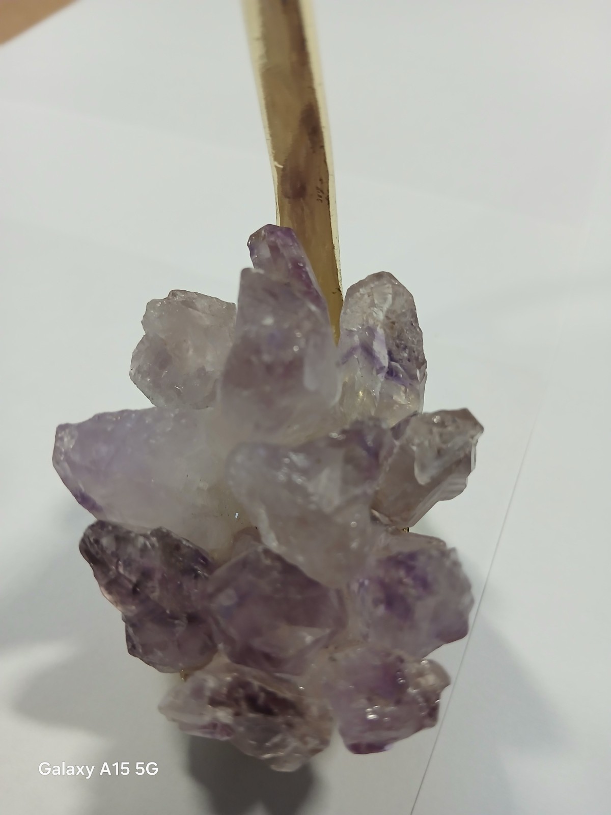 Natural Amethyst Crystal Cluster Gold-toned Zinc-alloy Swan Decor…