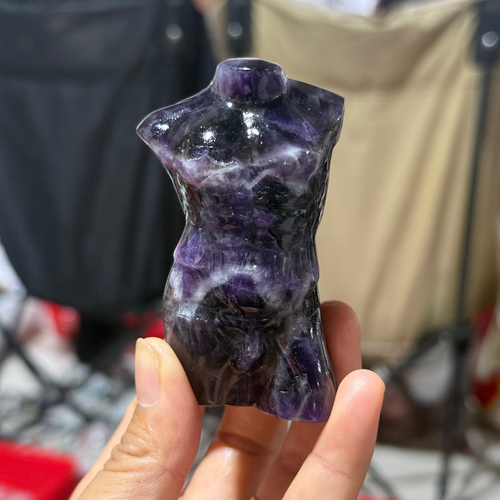 2.8″ natural Dream Amethyst Male model Quartz Crystal Heal 1pc