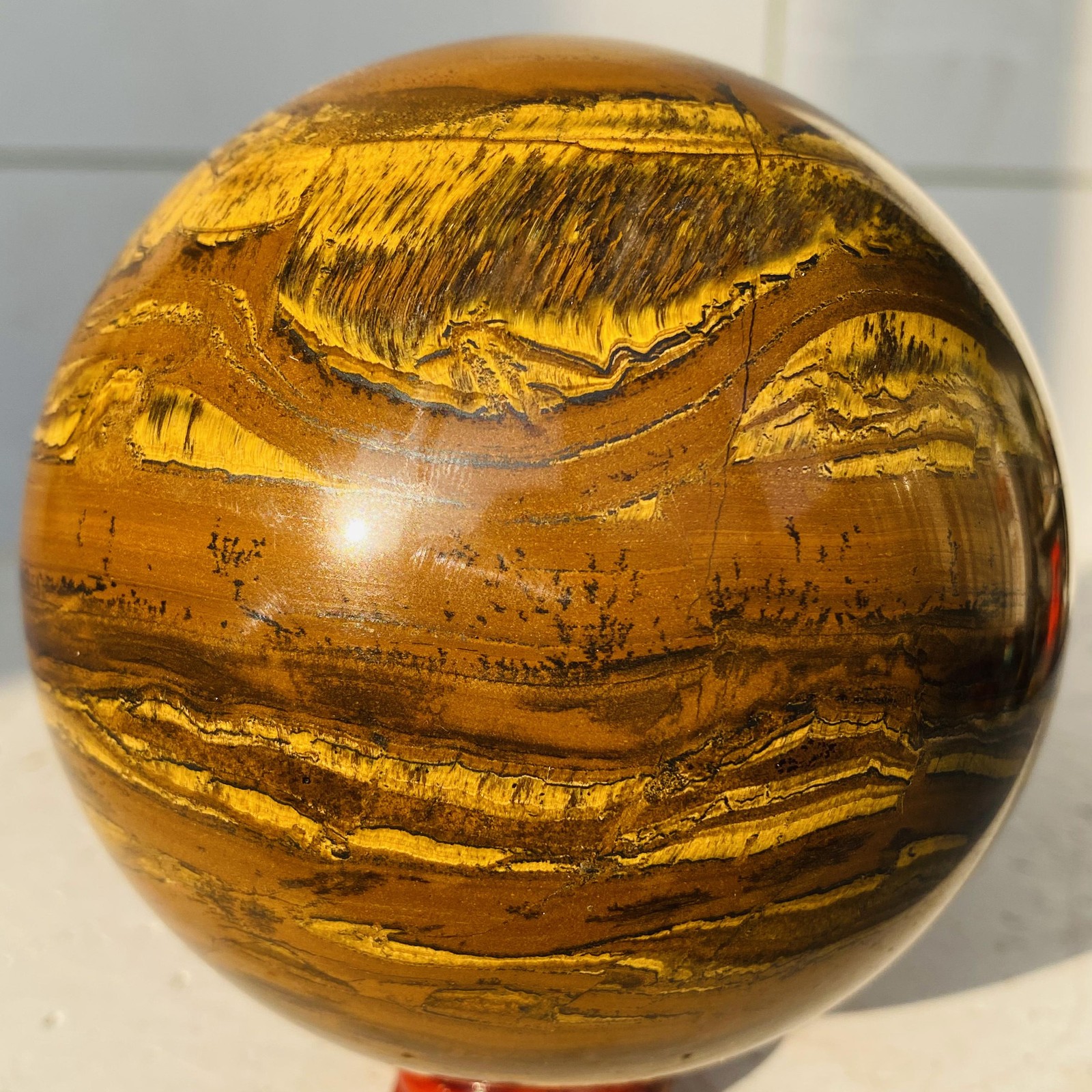 Natural tiger’s eye ball quartz crystals sphere gem reiki healing 1380g