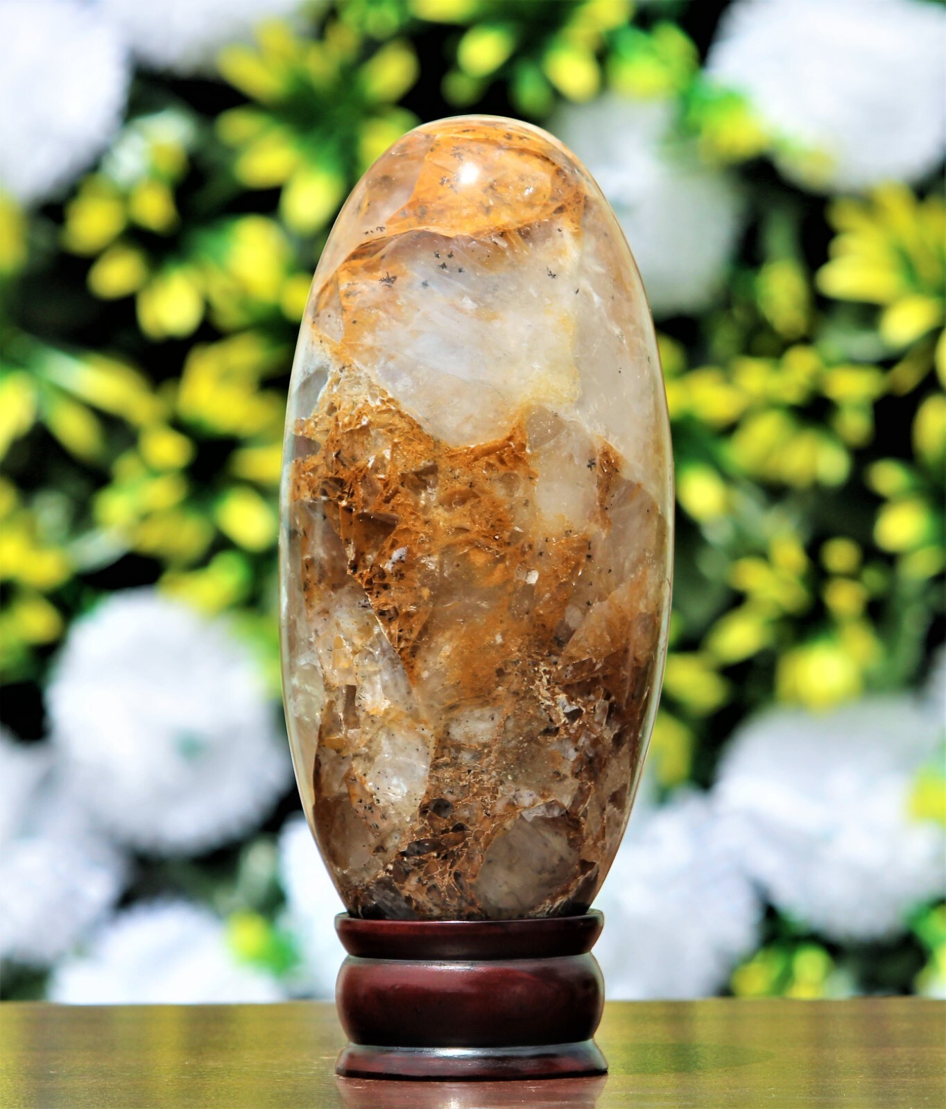 Large 180MM Fire Quartz Stone Healing Charged Metaphysical Sacral Chakra Lingam