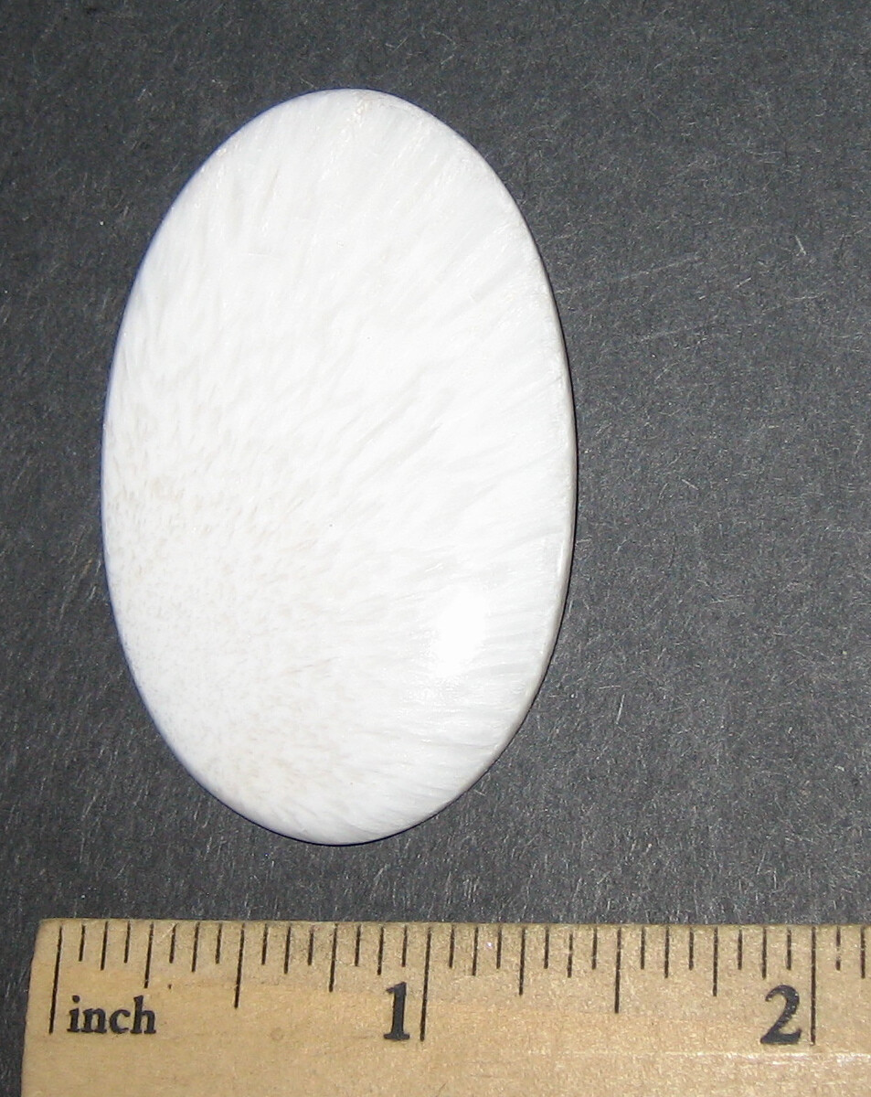 55x34mm POLISHED NATURAL SCOLECITE CRYSTAL STONE OVAL CABOCHON INDIA ~ 15.6g *4