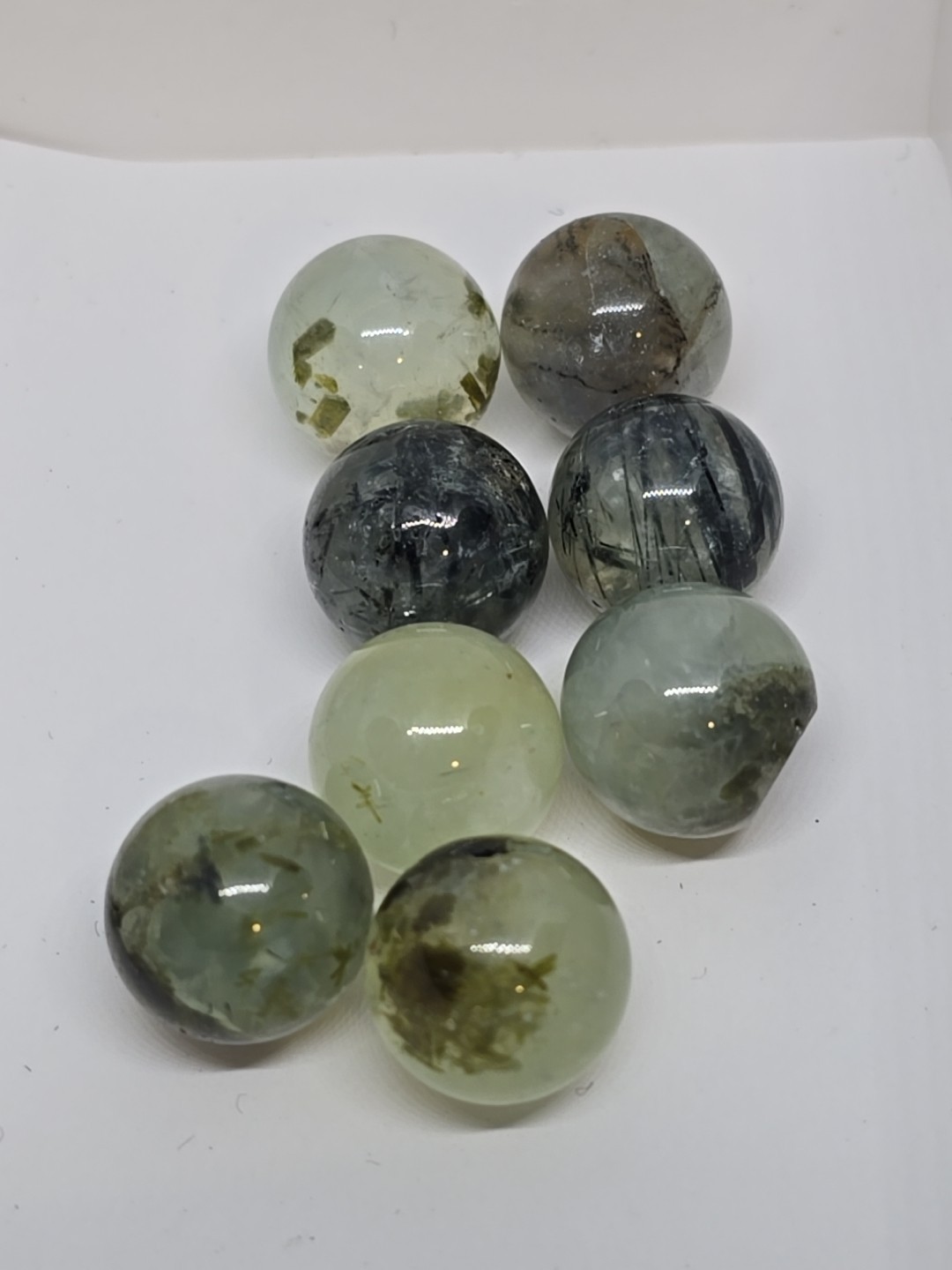 15mm Prehnite Epidote Mini Gemstone Sphere Crystal Ball