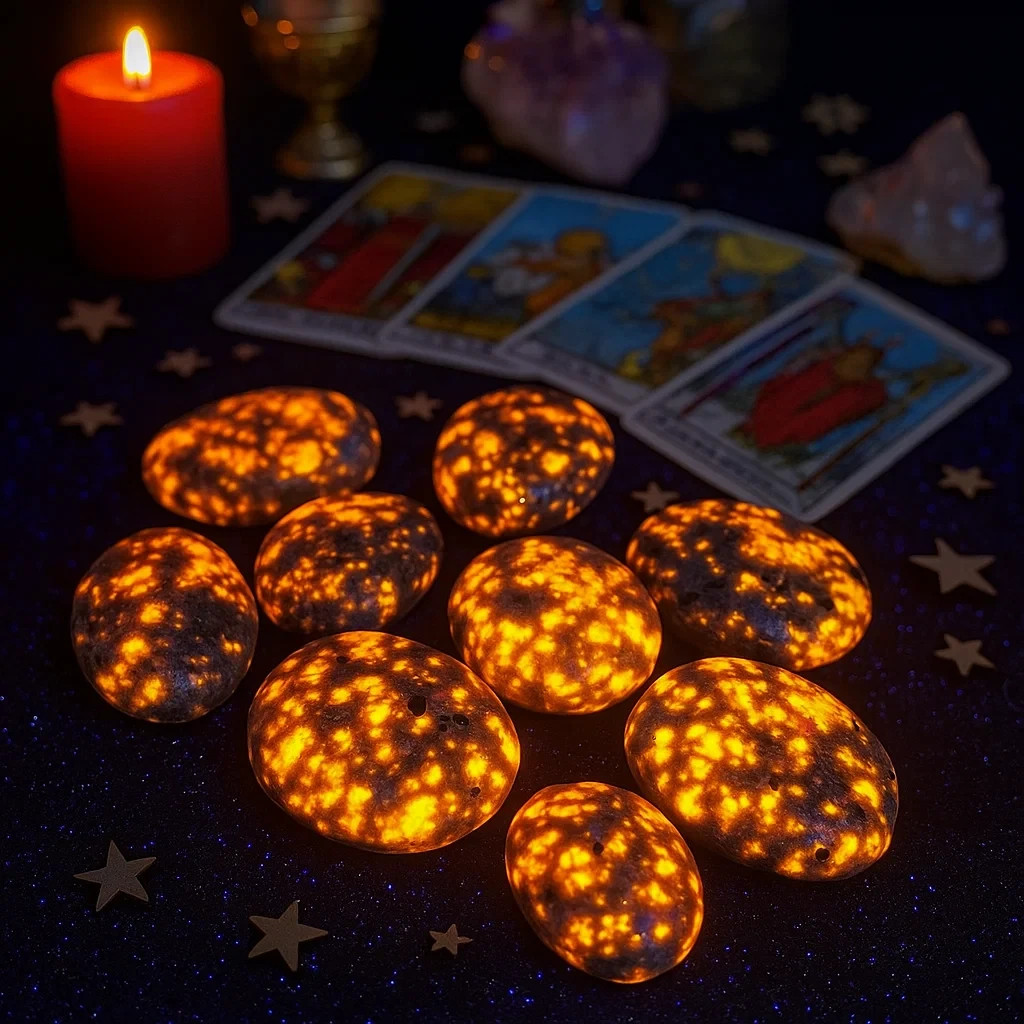 Rare Yooperlite Palm Stone Glowing Gem Healing Crystal UV Reactive Flame Stone