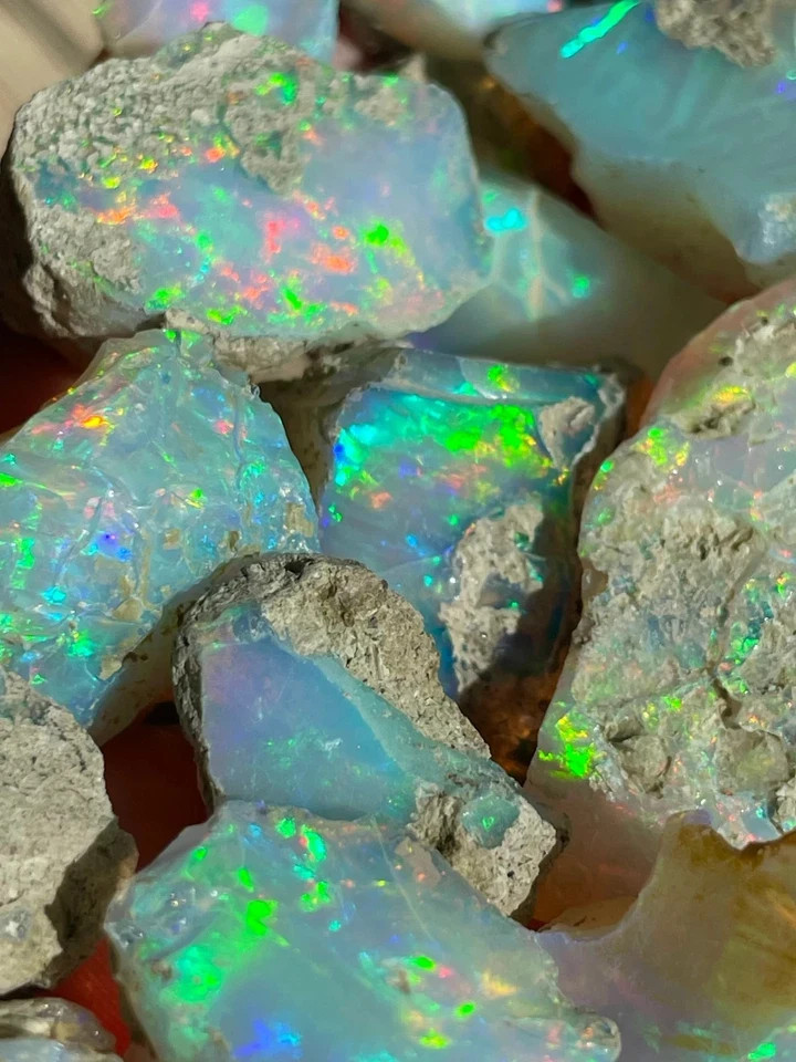 Dry Opal Rough Lot 20 Pieces Natural Ethiopian Welo Opal Raw AAA cut grade rough