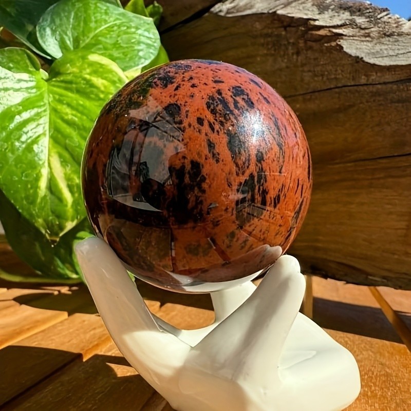 60-70mm Crystal Red Obsidian Stone Sphere Polished Quartz Home Office Decor