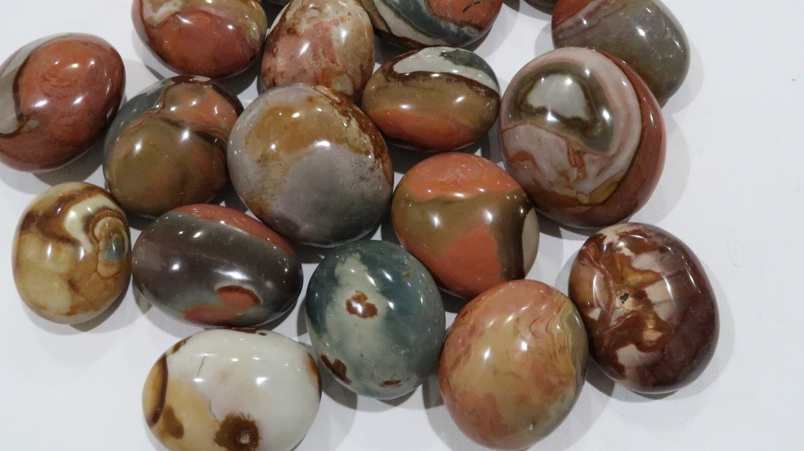 Colorful Polychrome Jasper crystal Palm Stone medium size 2-2.5″ red, green
