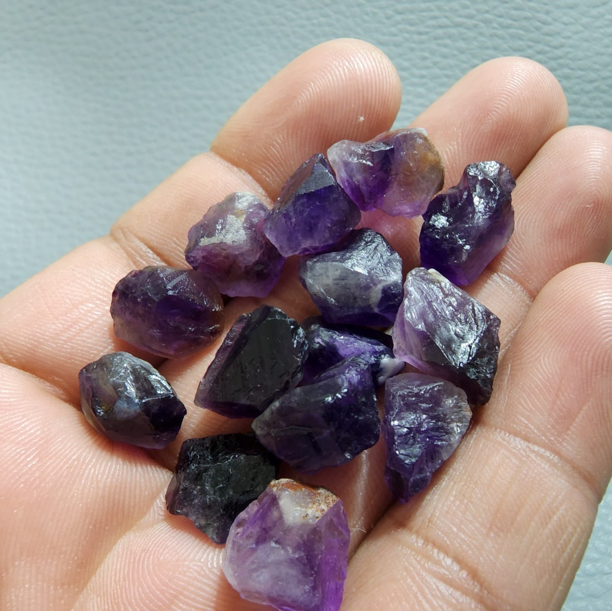14 Pcs Amazing A+ Purple Amethyst Rough Gemstone Raw Size 14-15 MM Crystal Rough
