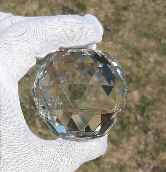 60mm Clear Cut Crystal Ball K9 Faceted Gazing Ball Sun Catcher from US