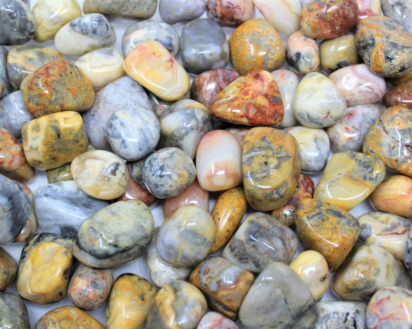 Bulk 1/4 lb lot Crazy Lace Agate Tumbled Stone (Crystal Healing Gemstone) 4 oz