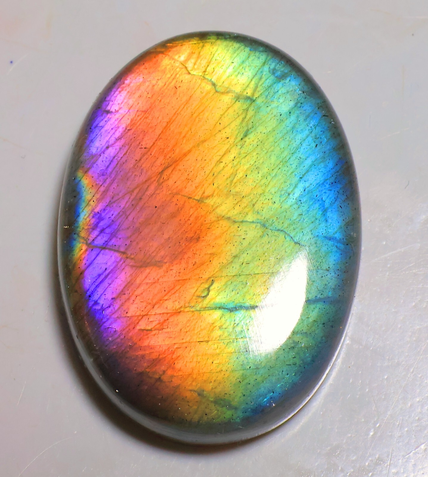 Natural Labradorite Pear , 0.5″- 4″ High Purple Multi Flash, Pick a Size
