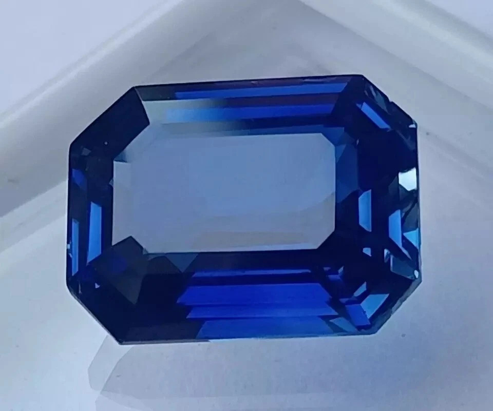Certified 9.50 Ct+ Natural Kashmiri Dark Blue Sapphire Emerald Cut Loose Gems