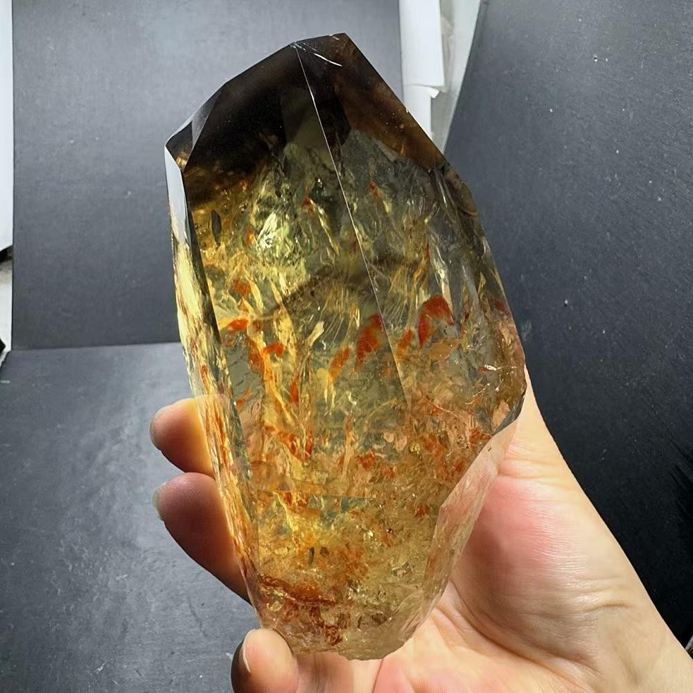 1.48LB Natural Citrine Quartz Carved Freeform Energy Crystal Reiki Heal Decor