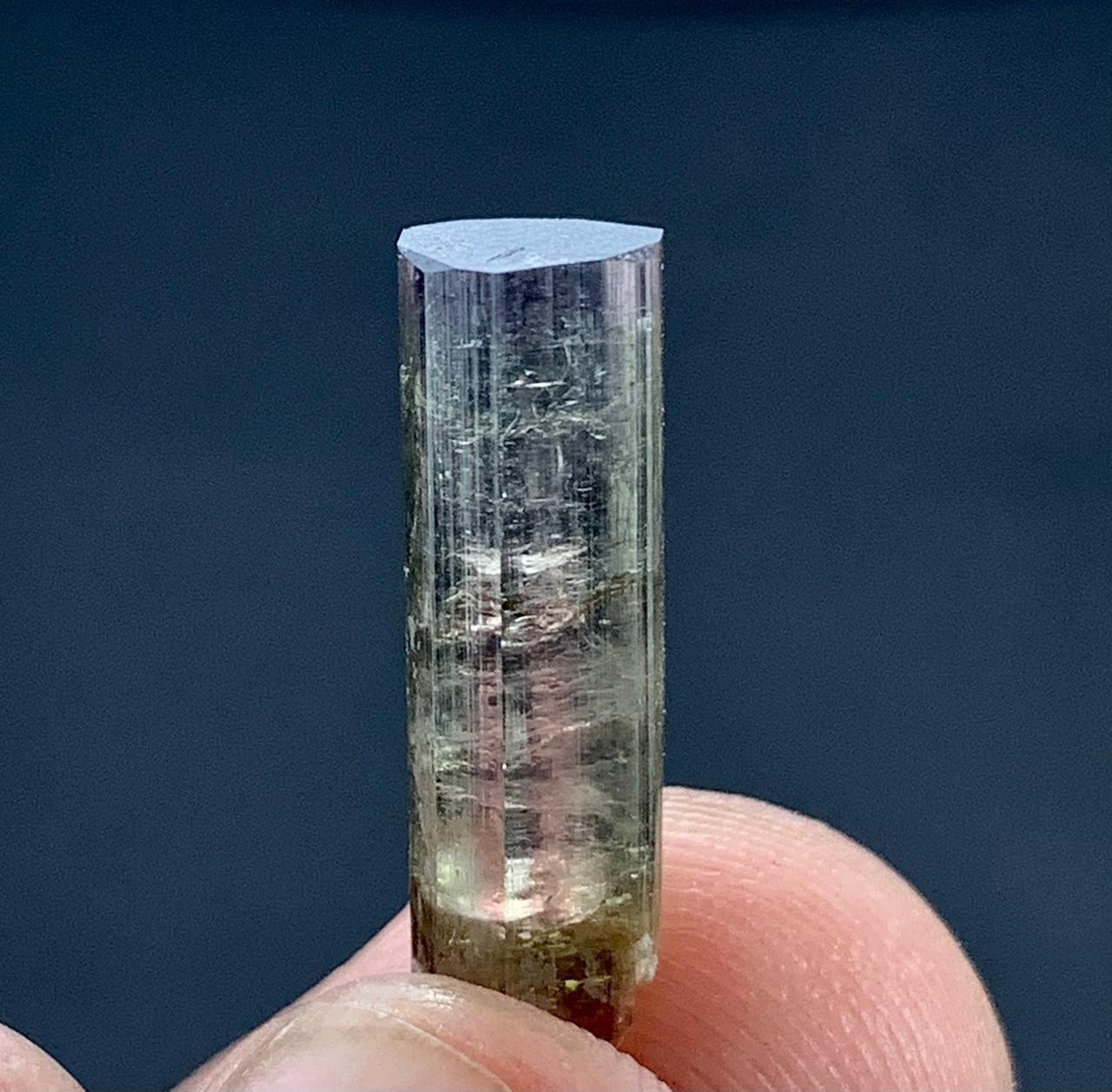 8Cts Beautiful Bi Color Tourmaline Crystals From Afghanistan. (19x5x5mm)