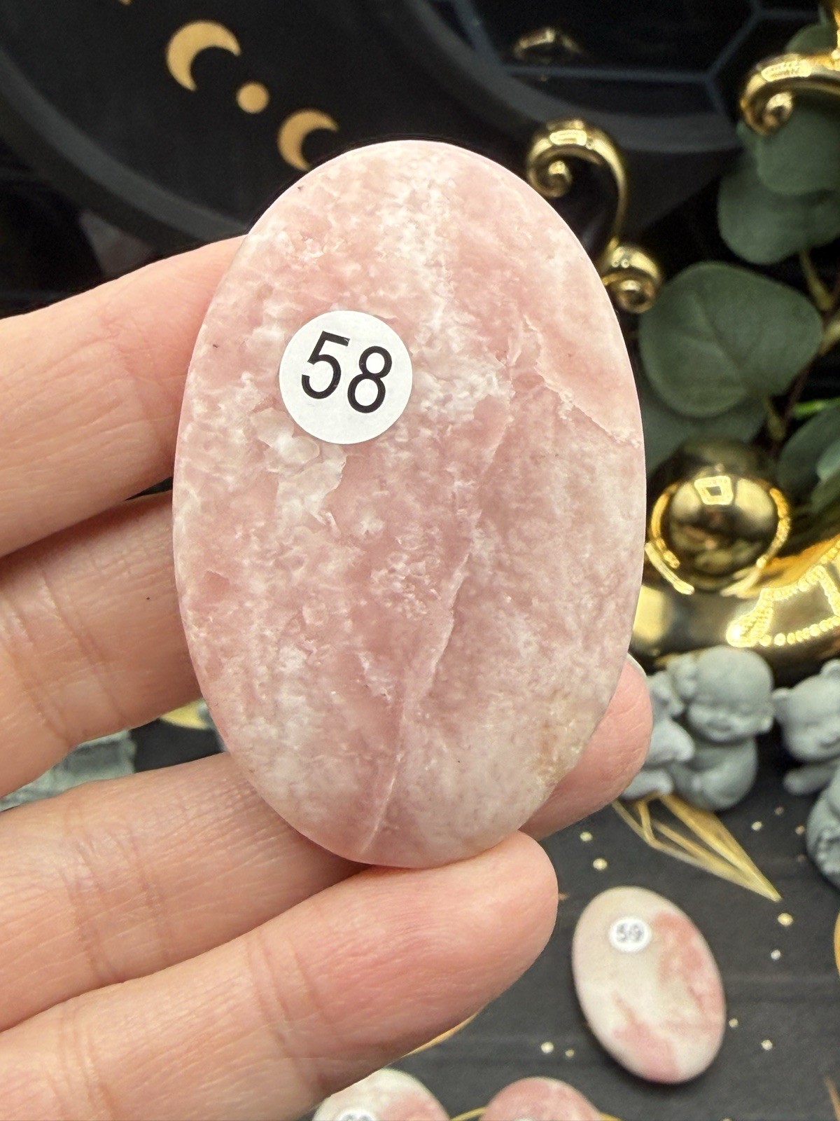 Natural Pink Opal Smooth raw finish Palmstones pocket stone Free shipping