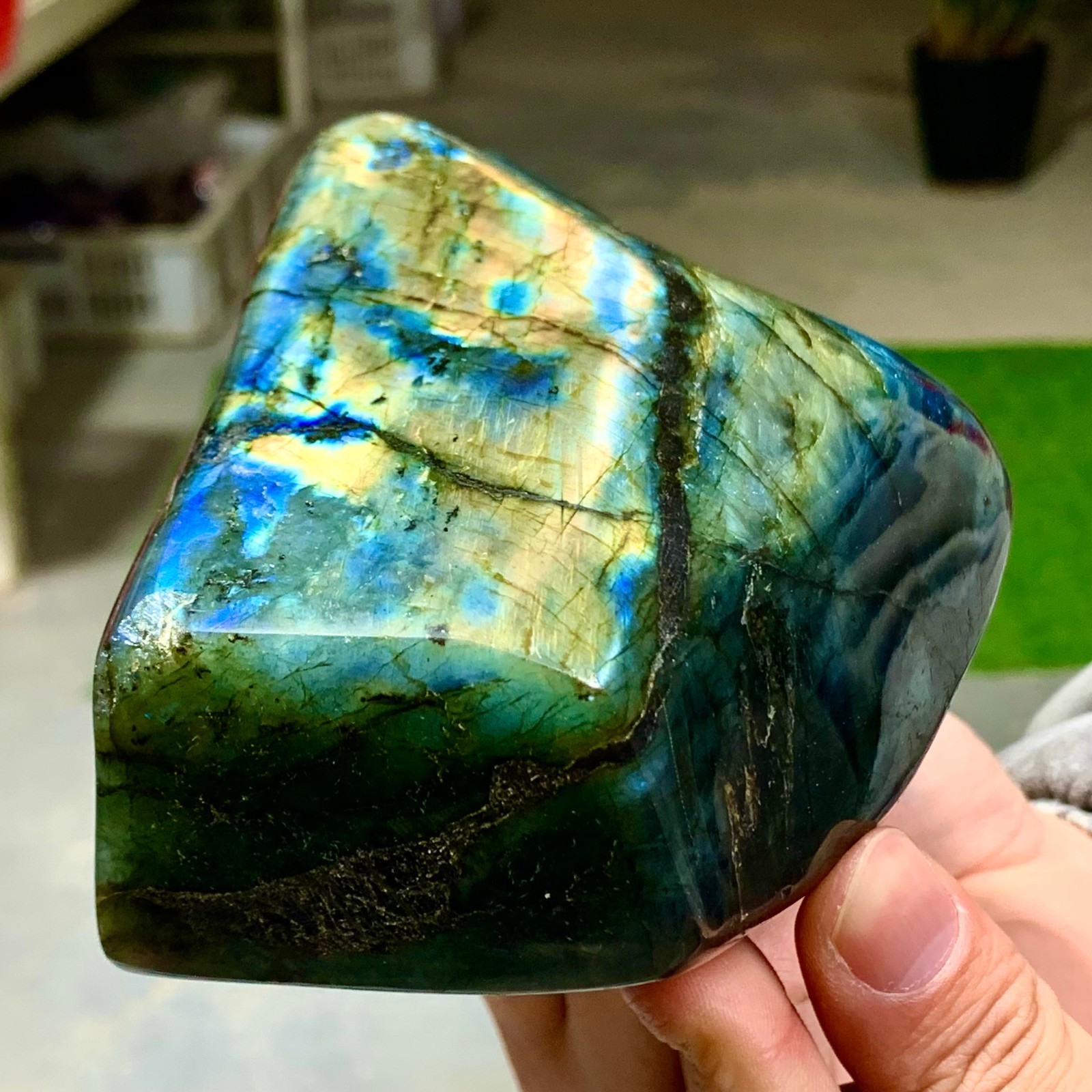 2.93LB Natural Gorgeous Labradorite QuartzCrystal Stone Specimen Healing