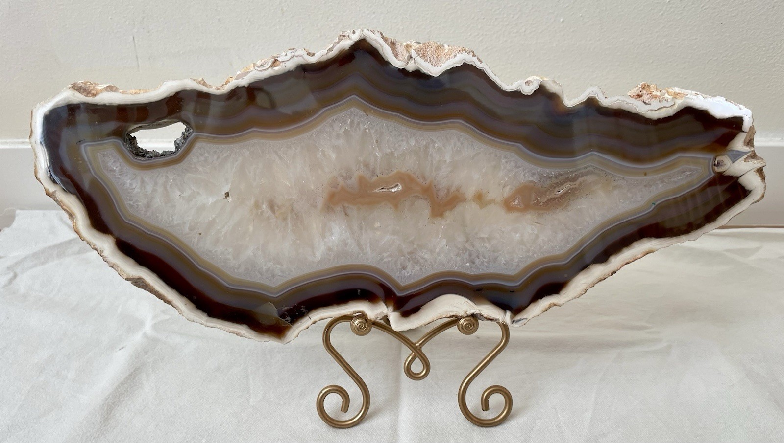 Large Natural Double-Sided Polished Agate Geode Slice 18” x 7” 5 lbs