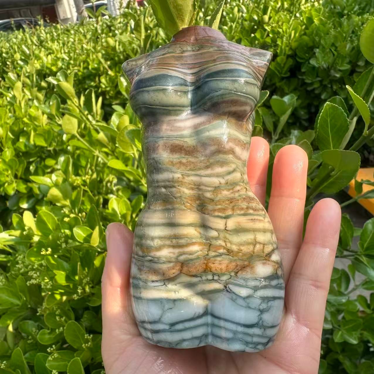 1pc Natural ocean jasper Quartz Crystal female model Mineral Specimen