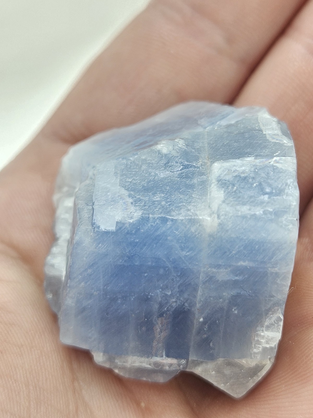 Natural Blue Calcite Raw Stone – Large Unpolished Sky Blue Crystal Chunk