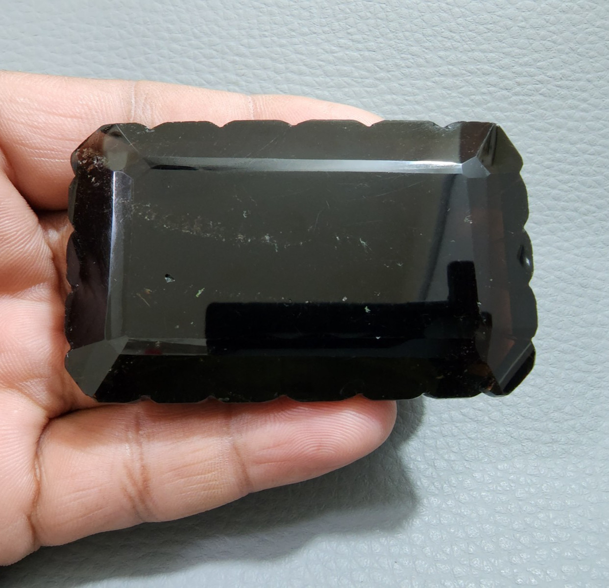 AAA+ Quality Smoky Quartz Hand Carved Cushion Shape Natural Gemstone 444 Crt
