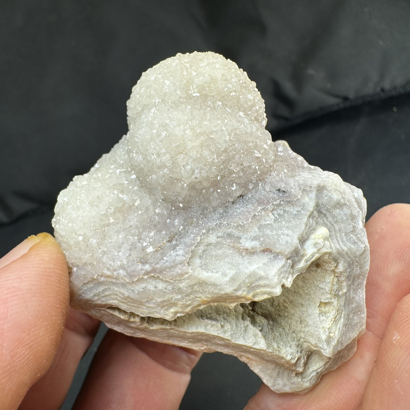 Lot of 5 Quartz Crystal Druse Clusters on Lace Agate | Missouri
