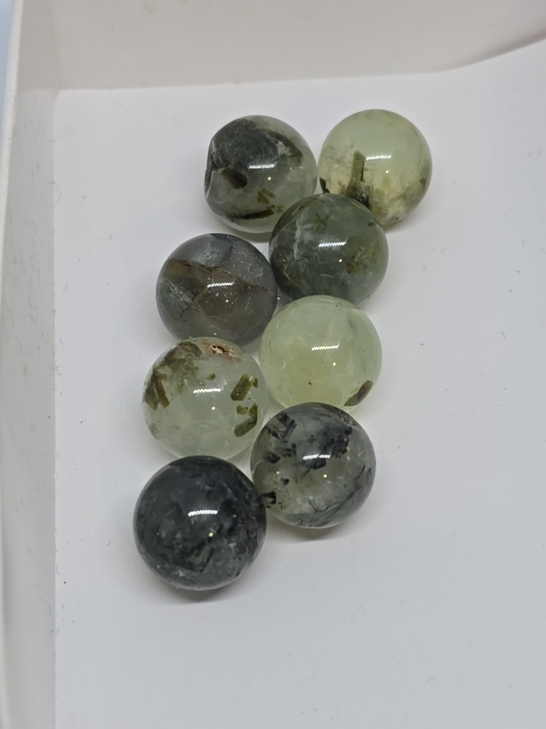15mm Prehnite Epidote Mini Gemstone Sphere Crystal Ball
