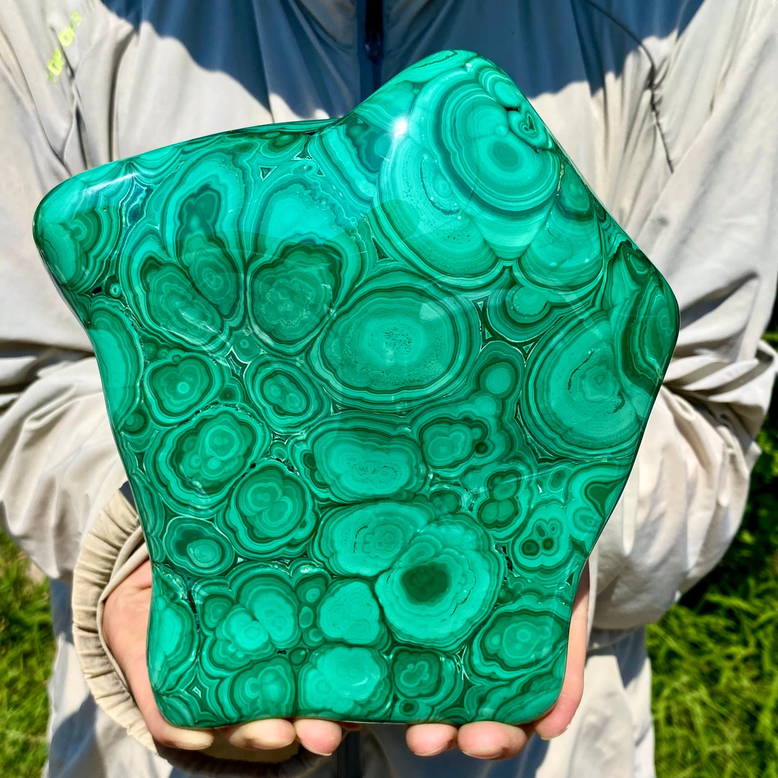 7.49LB Natural glossy Malachite transparent cluster rough mineral sample