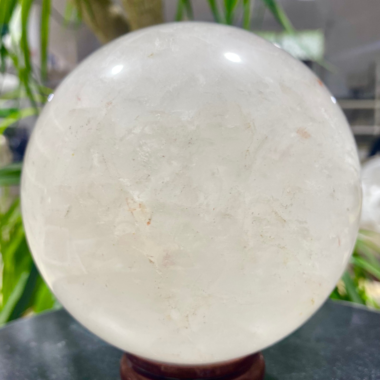 4.62LB white crystal transparent quartz crystal ball Reiki repair