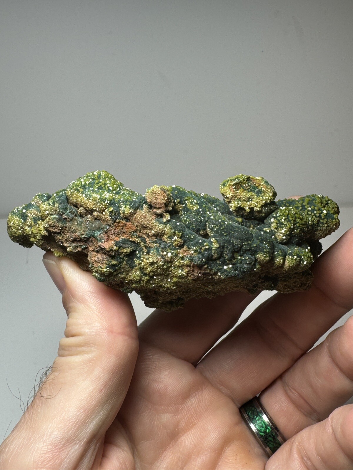 RARE Pyromorphite on Malachite Crystal – Rum Jungle Australia Mineral Specimen