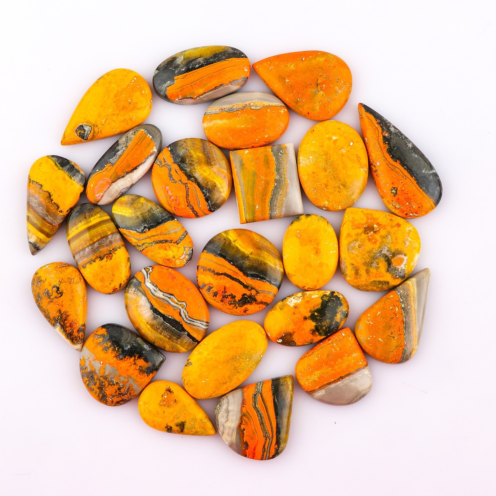 100cts Bumble Bee Jasper Cabochon Wholesale Polished Gemstone Loose Bulk Crystal